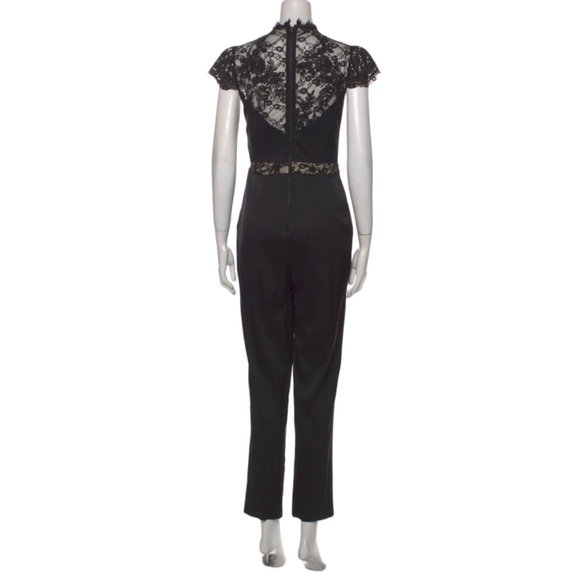 Alice + Olivia Black Satin Lace Jumpsuit - Picture 4 of 7